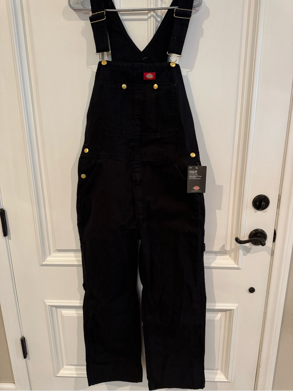 Dickies Black Duck Bib Overalls with Logo Tag